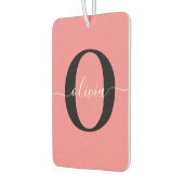 Personalisierter Name für Monogramm-Skripte Schwar Autolufterfrischer (Links)