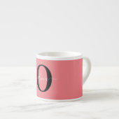 Personalisierter Name für Monogramm-Skripte Schwar Espressotasse (Vorderseite Rechts)
