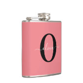 Personalisierter Name für Monogramm-Skripte Schwar Flachmann (Rechts)