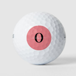 Personalisierter Name für Monogramm-Skripte Schwar Golfball