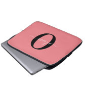 Personalisierter Name für Monogramm-Skripte Schwar Laptopschutzhülle (Vorne Knopf)