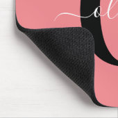 Personalisierter Name für Monogramm-Skripte Schwar Mousepad (Ecke)