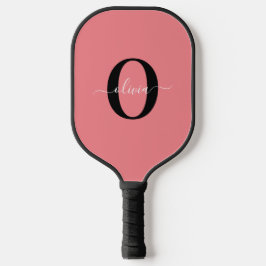 Personalisierter Name für Monogramm-Skripte Schwar Pickleball Schläger