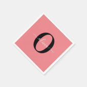 Personalisierter Name für Monogramm-Skripte Schwar Serviette (Ecke)