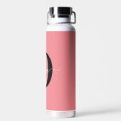 Personalisierter Name für Monogramm-Skripte Schwar Trinkflasche (Rückseite)