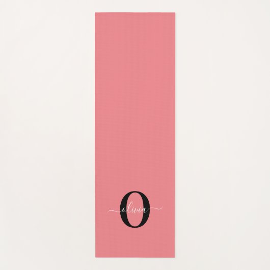 Personalisierter Name für Monogramm-Skripte Schwar Yogamatte (Vorderseite)