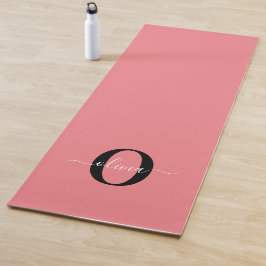 Personalisierter Name für Monogramm-Skripte Schwar Yogamatte