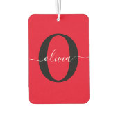 Personalisierter Name für Monogramm Skriptname Sch Autolufterfrischer (Rückseite)