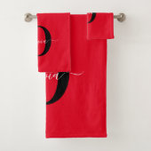 Personalisierter Name für Monogramm Skriptname Sch Badhandtuch Set (Insitu)