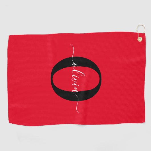 Personalisierter Name für Monogramm Skriptname Sch Golfhandtuch (Horizontal)