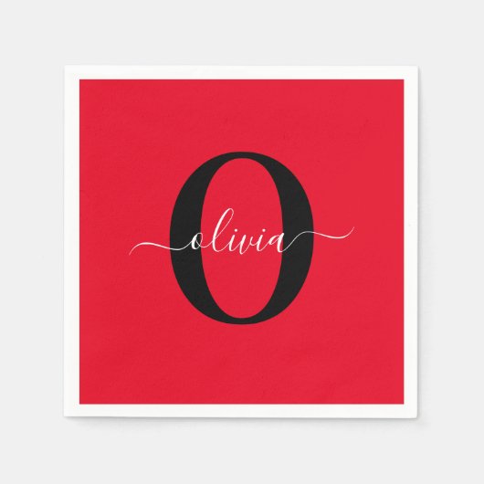 Personalisierter Name für Monogramm Skriptname Sch Serviette (Vorderseite)