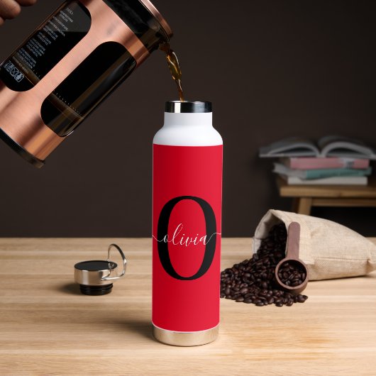 Personalisierter Name für Monogramm Skriptname Sch Trinkflasche (Kaffee)