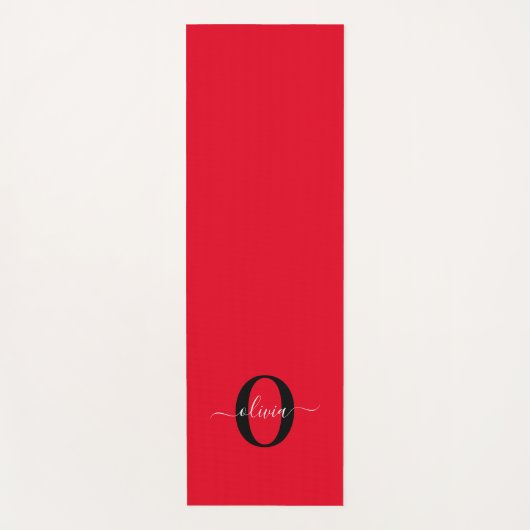 Personalisierter Name für Monogramm Skriptname Sch Yogamatte (Vorderseite)