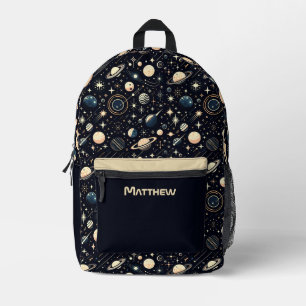 Personalisierter Name für Planeten und Sterne im W Bedruckter Rucksack