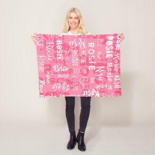 Personalisierter Name für Rosie Rosa Fleecedecke