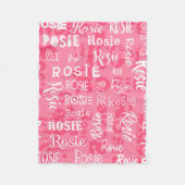 Personalisierter Name für Rosie Rosa Fleecedecke (Vorderseite)
