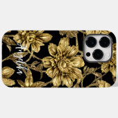 Personalisierter Name für Schwarz und Gold Case-Mate iPhone Hülle (Rückseite (Horizontal))