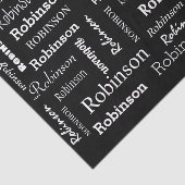Personalisierter Name für Schwarz und Weiß Seidenpapier (Ausschnitt)