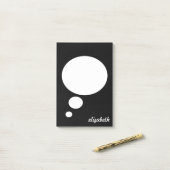 Personalisierter Name für Schwarz-Weiß-Talk Post-it Klebezettel (Auf Schreibtisch)