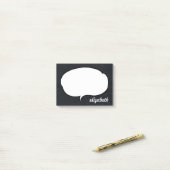 Personalisierter Name für Schwarz-Weiß-Talk Post-it Klebezettel (Auf Schreibtisch)
