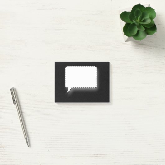 Personalisierter Name für Schwarz-Weiß-Talk Post-it Klebezettel (Büro)