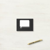 Personalisierter Name für Schwarz-Weiß-Talk Post-it Klebezettel (Auf Schreibtisch)