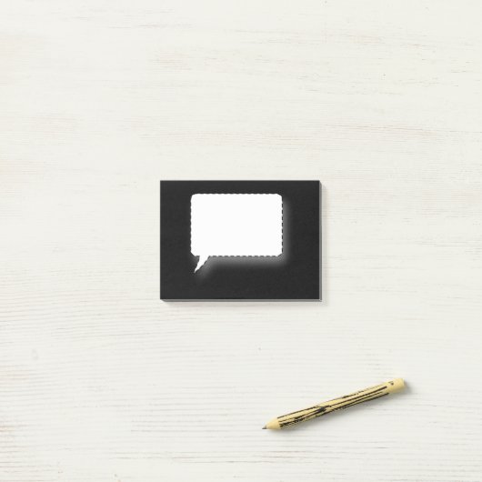 Personalisierter Name für Schwarz-Weiß-Talk Post-it Klebezettel (Auf Schreibtisch)