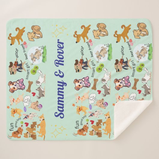 Personalisierter Name für Sie oder Ihr Kind Sherpadecke (Vorderseite (Horizontal))