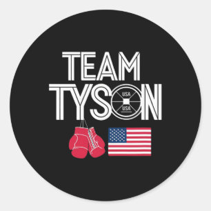Personalisierter Name für Team Tyson Familie Vinta Runder Aufkleber