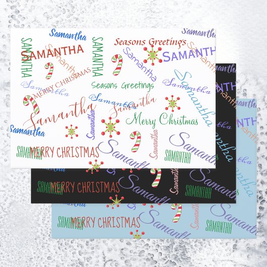 Personalisierter Name für Weihnachten Geschenkpapier Set