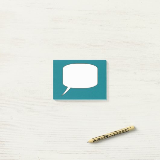 Personalisierter Name für White & Black Talk Blase Post-it Klebezettel (Auf Schreibtisch)