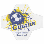 Personalisierter Name Fußball Tor blau (Flach)