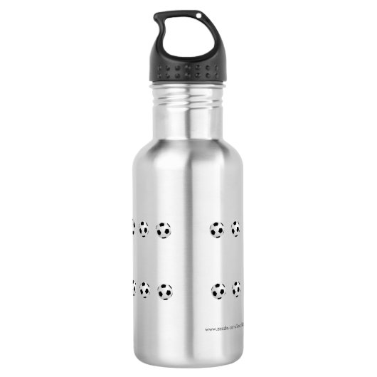 Personalisierter Name, Fußballbälle, Silber Trinkflasche (Rückseite)