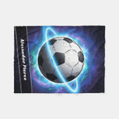 Personalisierter Name Galaxy Soccer Planet Fleecedecke (Vorderseite (Horizontal))