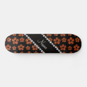 Personalisierter Name gebrannte orange Skateboard (Horizontal)