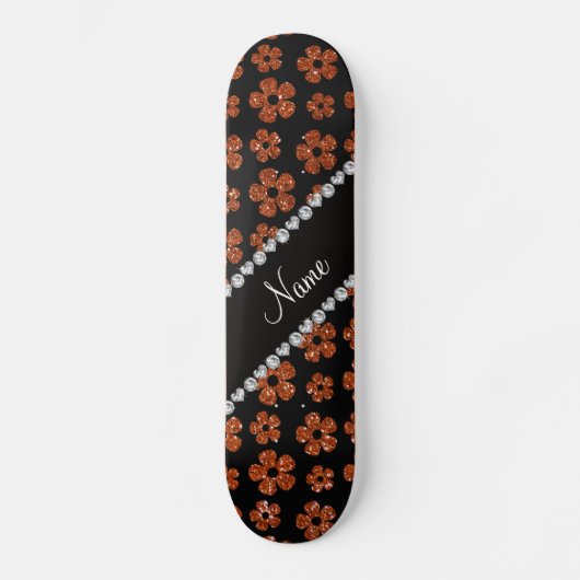 Personalisierter Name gebrannte orange Skateboard (Vorderseite)