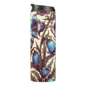 Personalisierter Name Geburtsdatum Blume Juli 16 o Thermosbecher (Nach rechts gedreht)