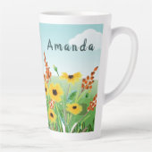 Personalisierter Name / Geburtsgebäude und Blumeng Milchtasse (Rechts)