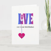 Personalisierter Name Geburtskarte LIEBE Karte (Vorderseite)