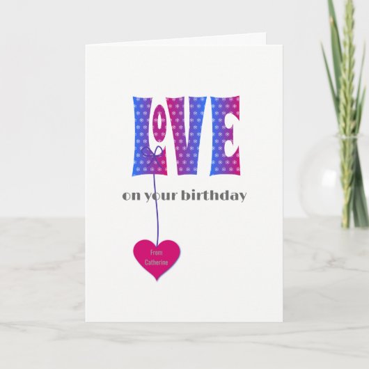 Personalisierter Name Geburtskarte LIEBE Karte (Vorderseite)