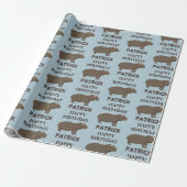 Personalisierter Name Geburtstag Hippopotamus Hipp Geschenkpapier (Ungerollt)