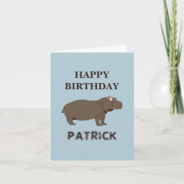 Personalisierter Name Geburtstag Hippopotamus Hipp Karte