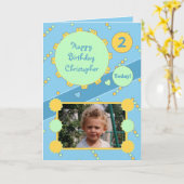 Personalisierter Name Geburtstag Little Boy Foto Karte (Gelbe Blume)