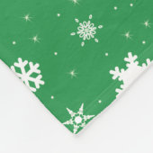 Personalisierter Name Geckos, grüne Schneeflocken Fleecedecke (Ecke)