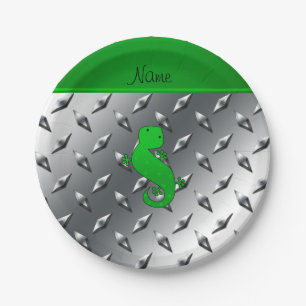 Personalisierter Name Geckosilber Diamantblech Sta Pappteller