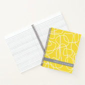 Personalisierter Name Gelb Grau Abstrakte Linie Ar Notizblock (Innenseite)