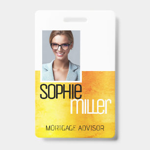 Personalisierter Name Gelb Orange Ombre Stylisch Ausweis