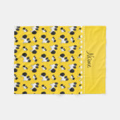 Personalisierter Name Gelb Papillenhunde Fleecedecke (Vorderseite (Horizontal))
