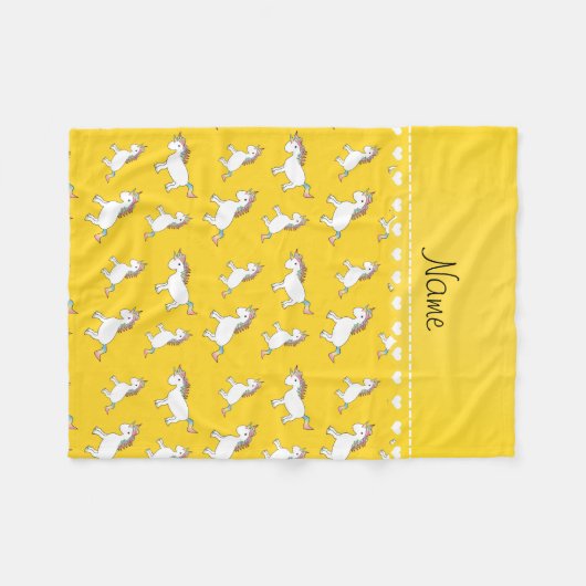 Personalisierter Name Gelb-Regenbogenfarben Fleecedecke (Vorderseite (Horizontal))