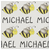 Personalisierter Name Gelbe Biene Hummel Honeybee Stoff (Nahaufnahme)